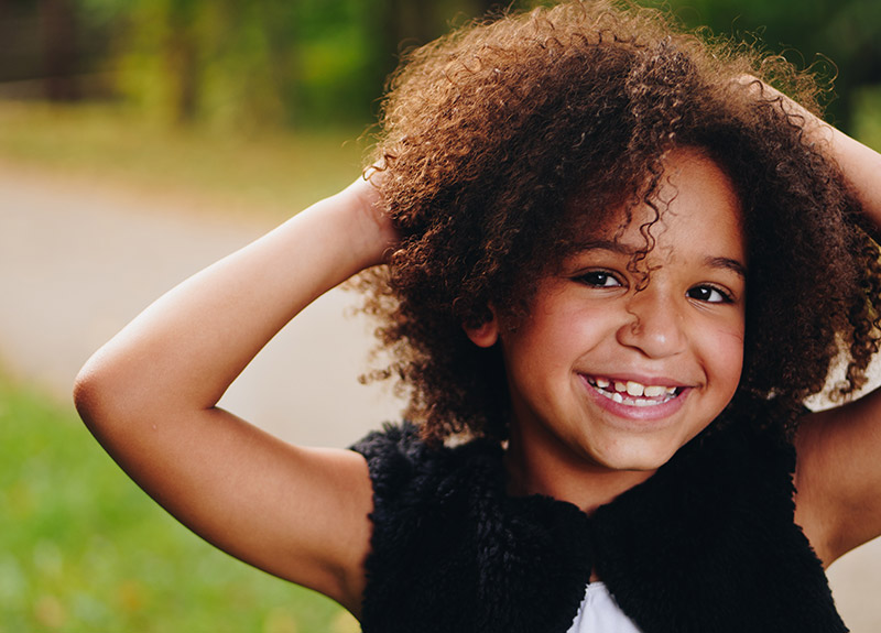 Girl with big smile