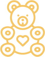 Yellow teddy bear icon