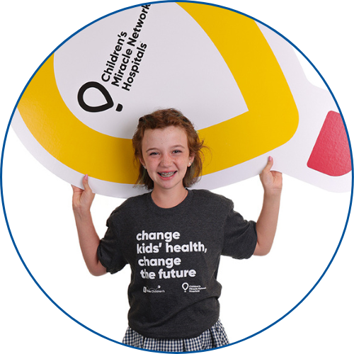Harper with the CMN Balloon